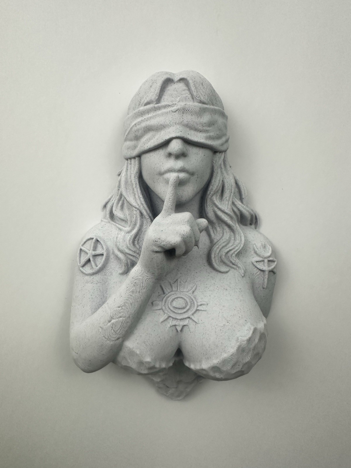 Mystical Blindfolded Oracle Wall Sculpture Gothic Occult Decor Woman Wall Art 9” gallery