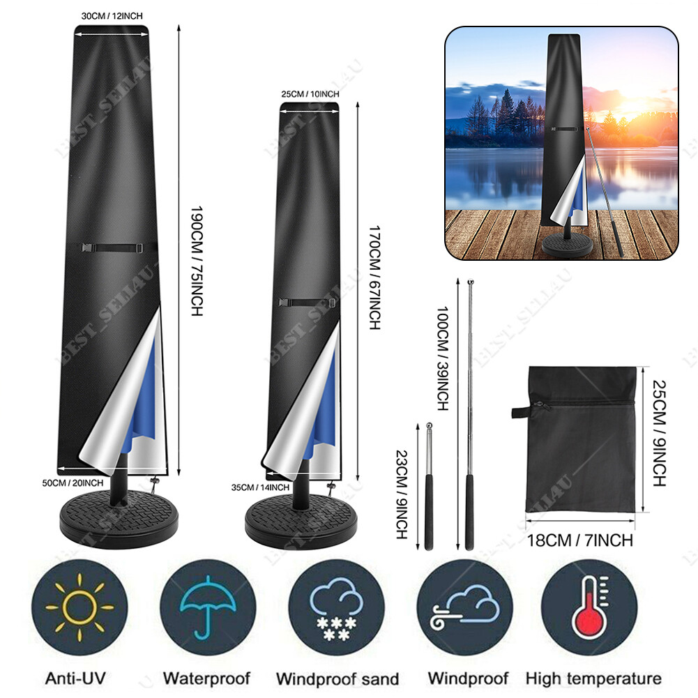 Patio Outdoor Umbrella Protective Canopy Parasol Cover fit 6' 8' 9' 11'FT Market gallery
