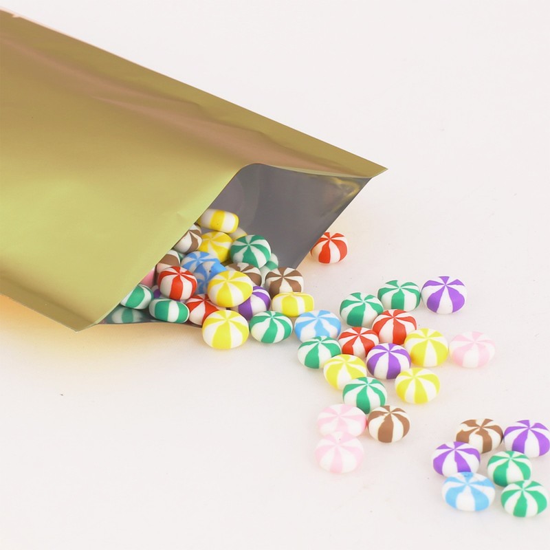 Many Different Sizes/Colors for 100 Flat Metallic Open Top Bags w/ Tear Notches gallery