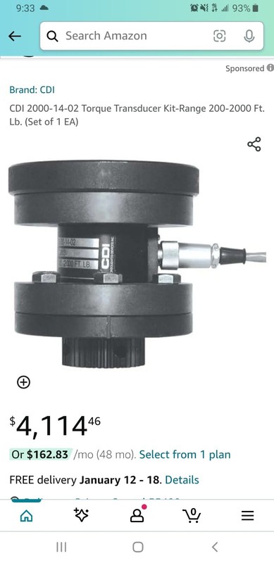 Snap On Electronic CDI Torque Transducer Foot Pounds 200 - 2000 Ft/Lb 1" Drive gallery