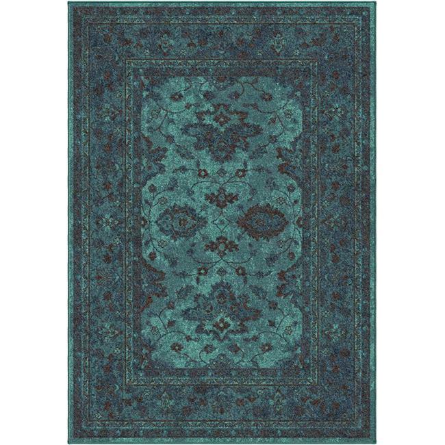 7x10 (6'7" x 9'8") Subtle Traditional Teal Blue Brown Area Rug **FREE SHIPPING** gallery