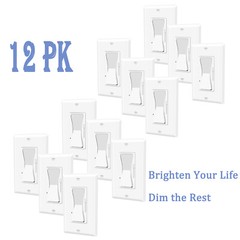 Dimmer Light Switch 3Way for 300W Dimmable LED/CFL 600W Incandescent/Halogen ×12