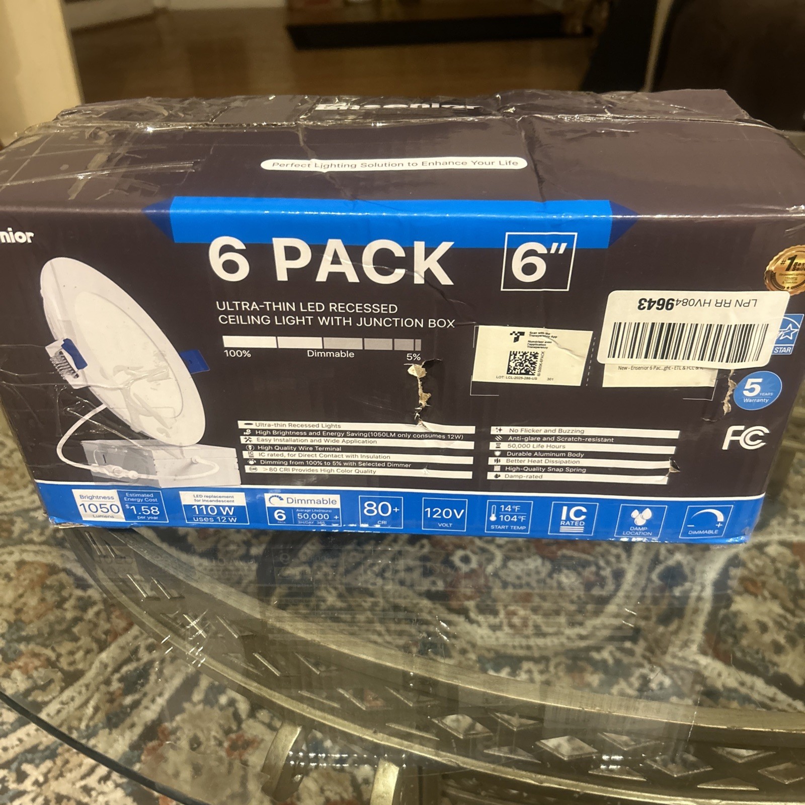 ENSENIOR 6 PACK 6 INCH LED RECESSED LIGHT - ETL & FCC & IC - WHITE gallery
