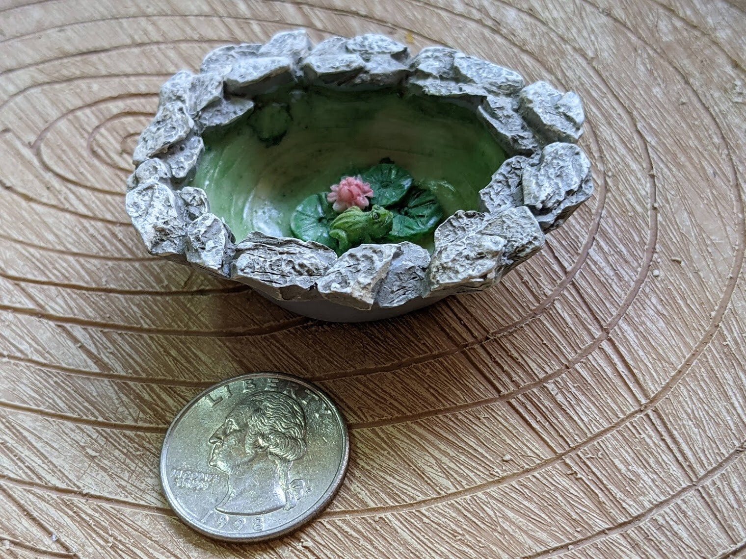 Miniature Fairy Garden Micro Mini Frog Pond GO 17875 by Fiddlehead gallery