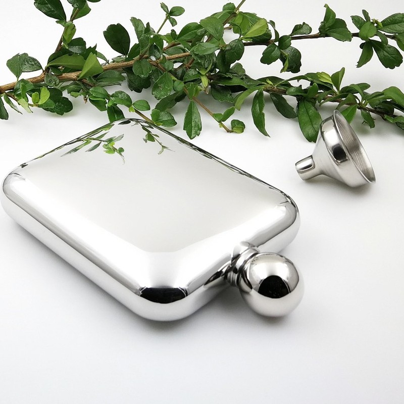6oz Hip Flask with Glossy Rectangle Shape gallery