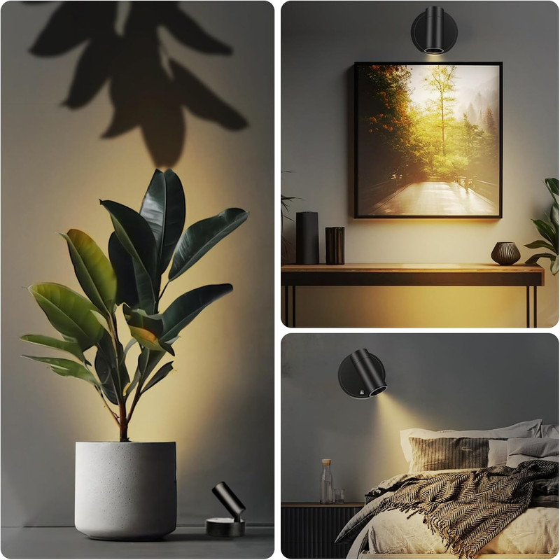 Wireless LED Spotlight: Battery-Powered with Dimming, Timer & Remote Control gallery