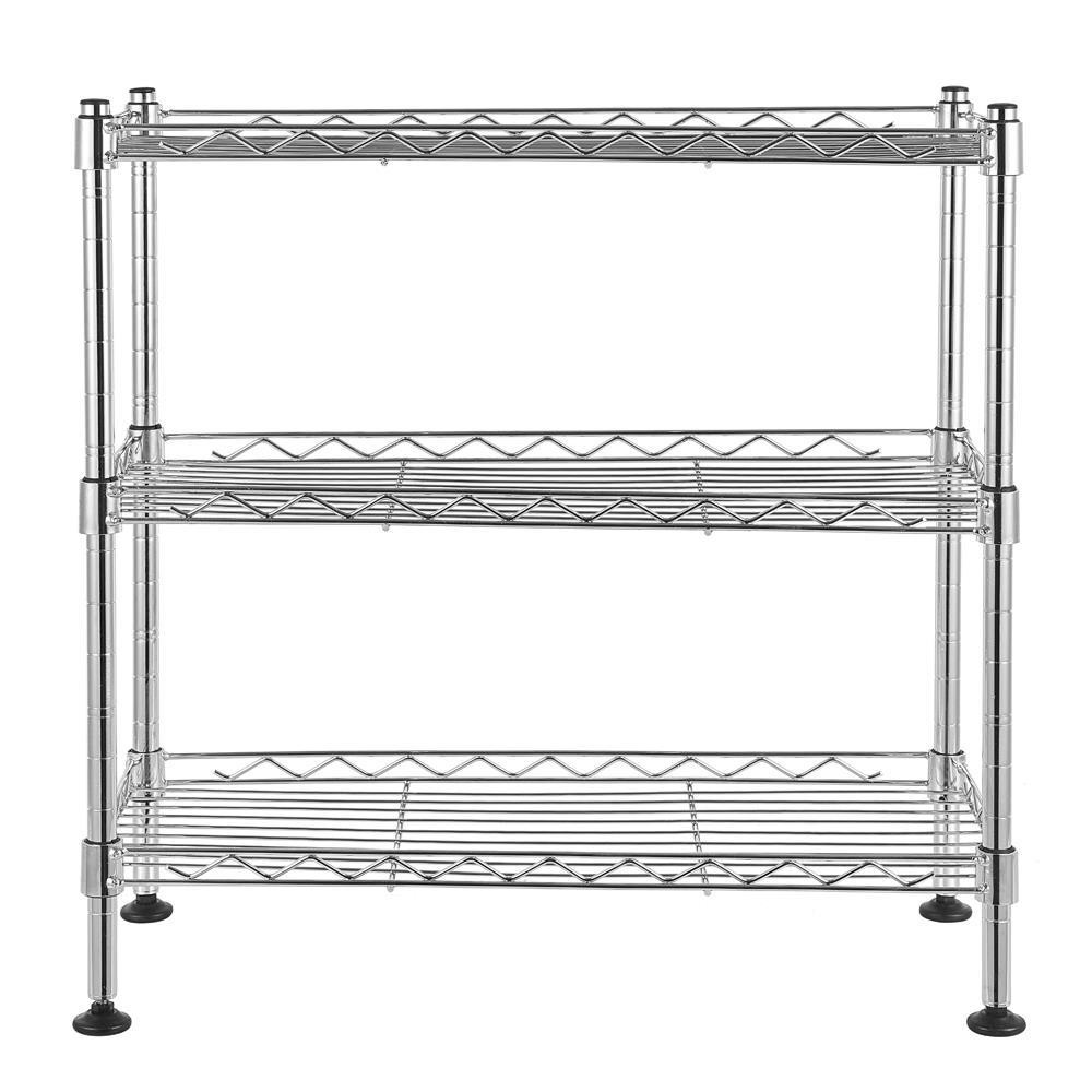 3-Tier Wire Shelving Rack Shelf Adjustable Commercial Garage Kitchen Storage gallery