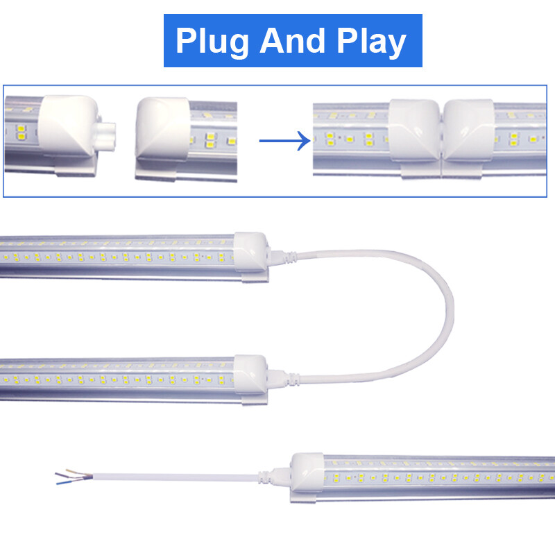 25 Pack Linkable Led Shop Light Garage 8Ft 100W V-Shaped T8 Integrate Tube Light gallery