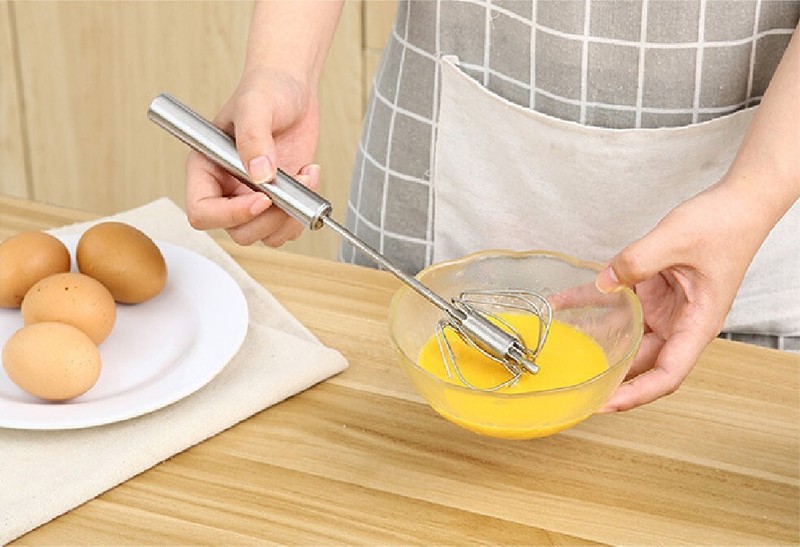 Semi-Automatic Egg Whisk Hand Push Egg Beater Stainless Steel Blender Mixer Whis gallery