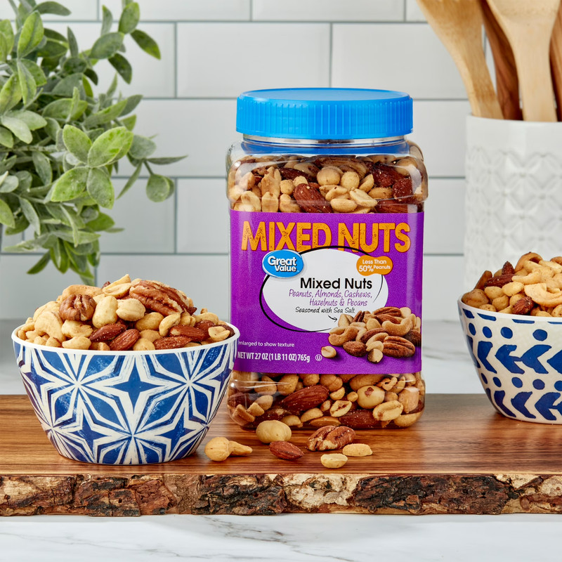 Great Value Mixed Nuts with Peanuts, 27 oz gallery