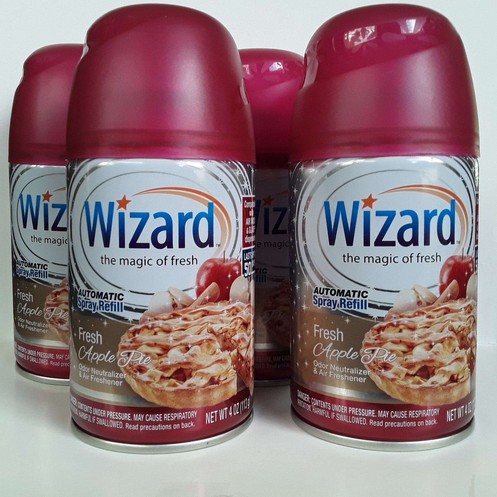 Wizard Automatic Spray Refill-Fresh Apple Pie- Lot of 4, Last Up To 50 Days gallery