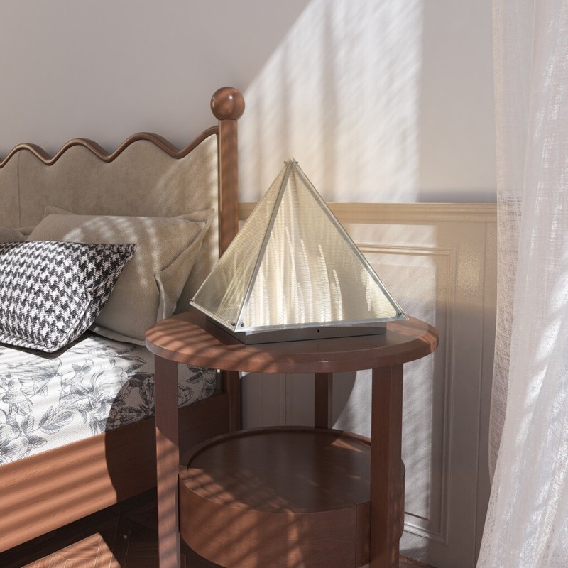 Triangular Pyramid Table Lamp Home Decoration Lighting Fixture 3 Colors Lighting gallery