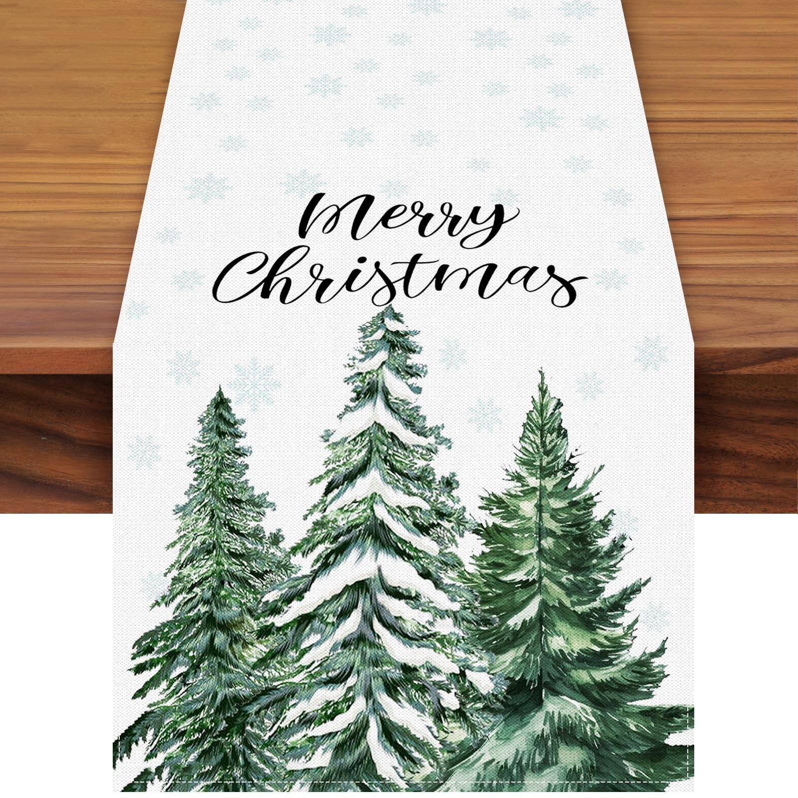 72 x 13 Inch Merry Christmas Table Runner - 72 x 13 inches, Multicolored gallery