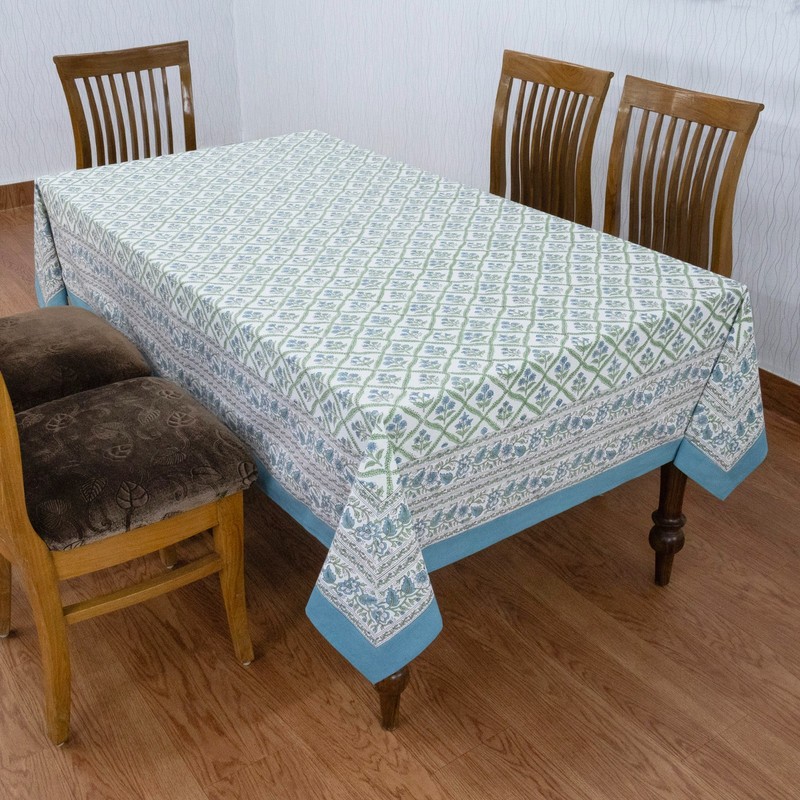 Hand Block Printed Tablecloth Wedding Table Cover Gift for Her, Christmas Gifts gallery
