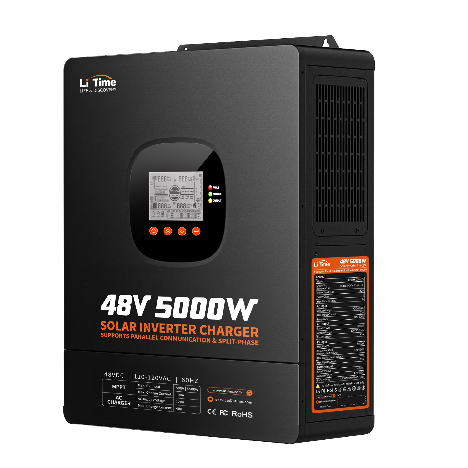 Refurbished LiTime 48V 5kW Split Phase All In One Solar Inverter Charger forHome gallery