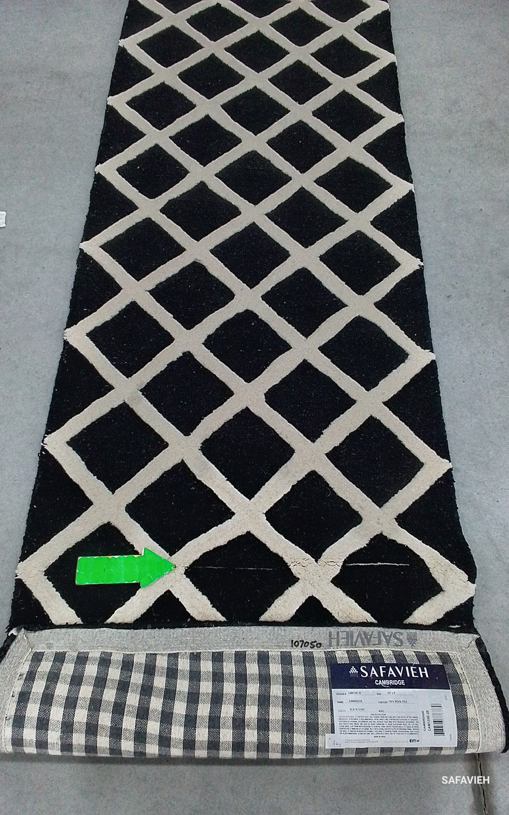 BLACK / IVORY 2'-6" x 8'-0" Cut on Rug, Reduced Price 1172802117 CAM135E-28 gallery