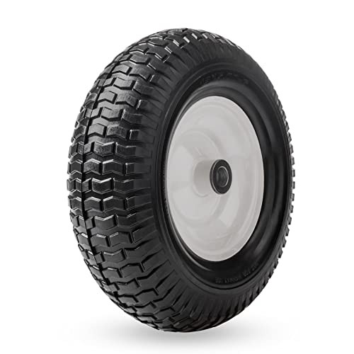 13" 5.00-6 Flat Free Solid Polyurethane Tire and Wheel Replacement, 1 Pack PU gallery