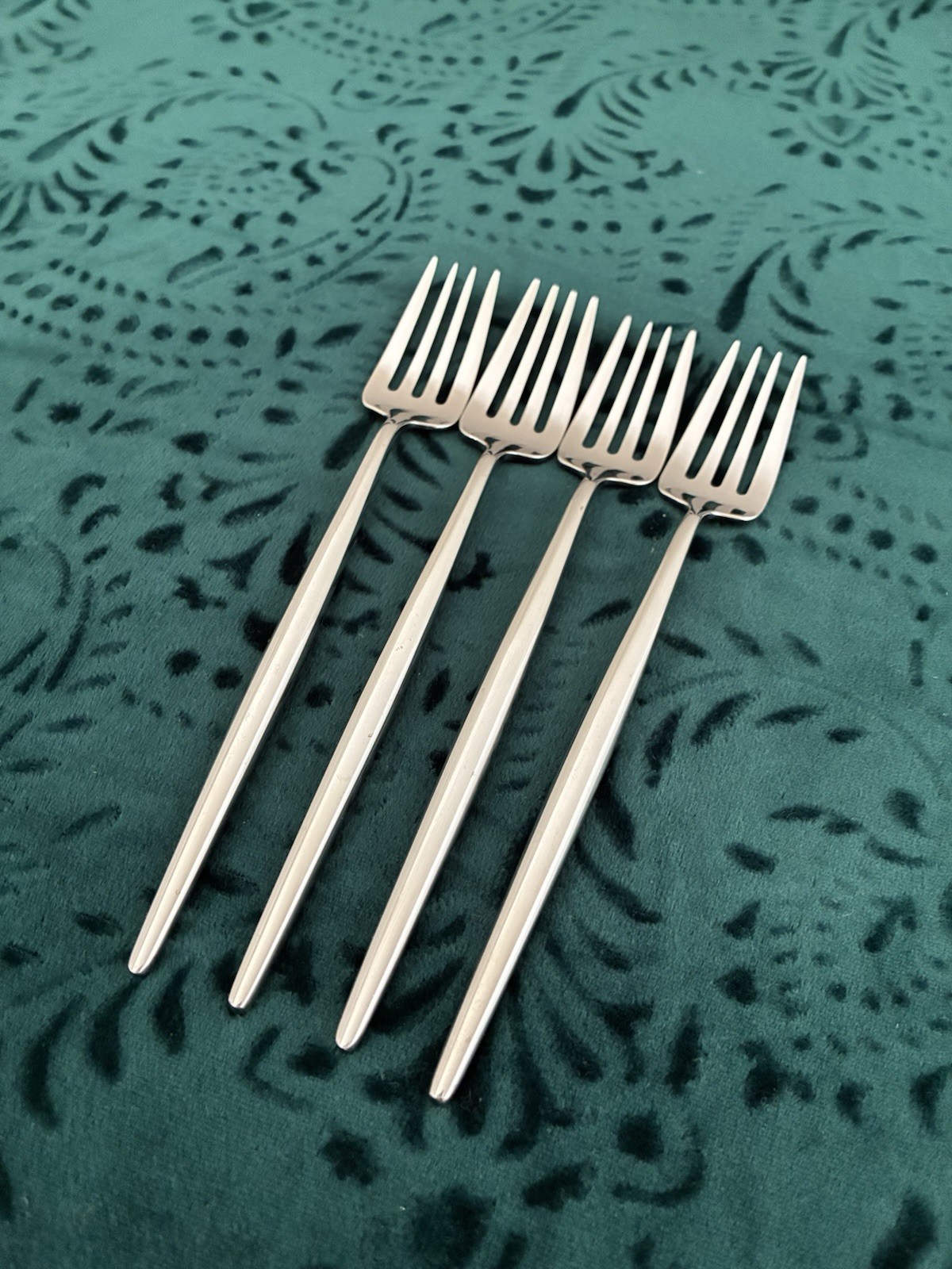 RARE Cutipol Moon Matte Silver Stainless, Salad forks flatware Set of 4 VGUC gallery