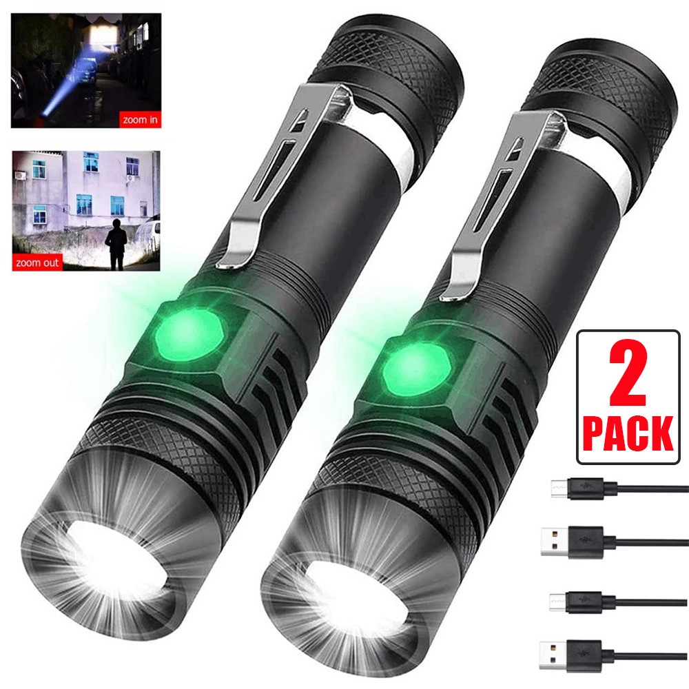 2PACK 99000000LM Super Bright LED Tactical Flashlight Rechargeable Work Light gallery