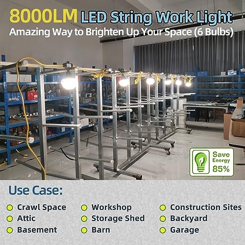 50FT Construction String Lights, 85W 8000ML Led String Work Light, 1 pack gallery