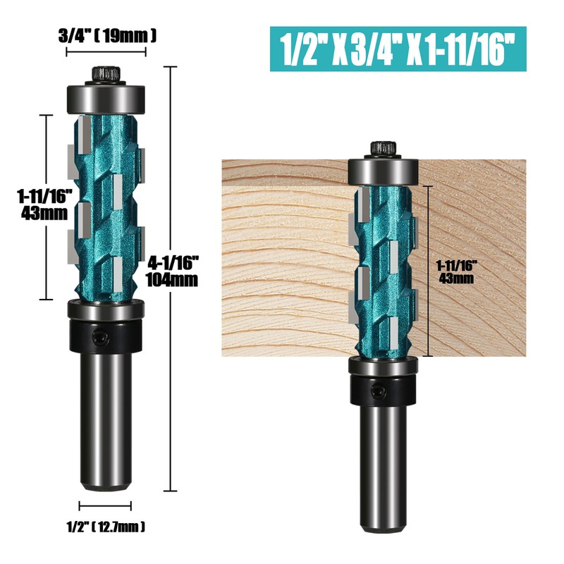 Spiral Flush Trim Router Bits Double Bearing Woodworking Mill Cutter 1/2'' Shank gallery