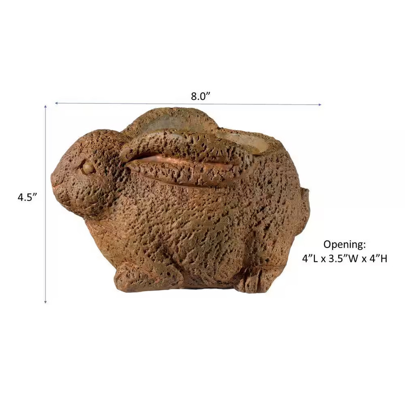 Rabbit Small Rust Concrete Lightweight Planter with Drainage Hole (8 In. L X 6 I gallery