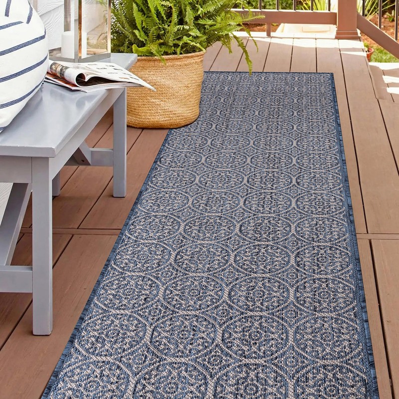 Rugshop Outdoor Rug Runner Transitional Floral Circles Indoor Outdoor Rugs 2x7 gallery