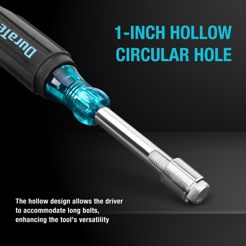 DURATECH 7PC SAE Nut Driver Set 11/32,3/8,3/16,1/4,5/16,7/16,1/2" 1" HollowShaft gallery