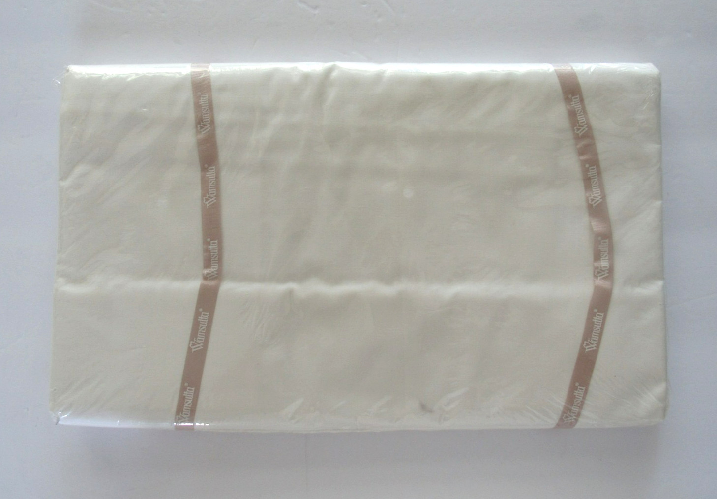 NIP Wamsutta Supercale Plus No Iron Soft Ivory Eyelet 200 TC Twin Flat Sheet gallery