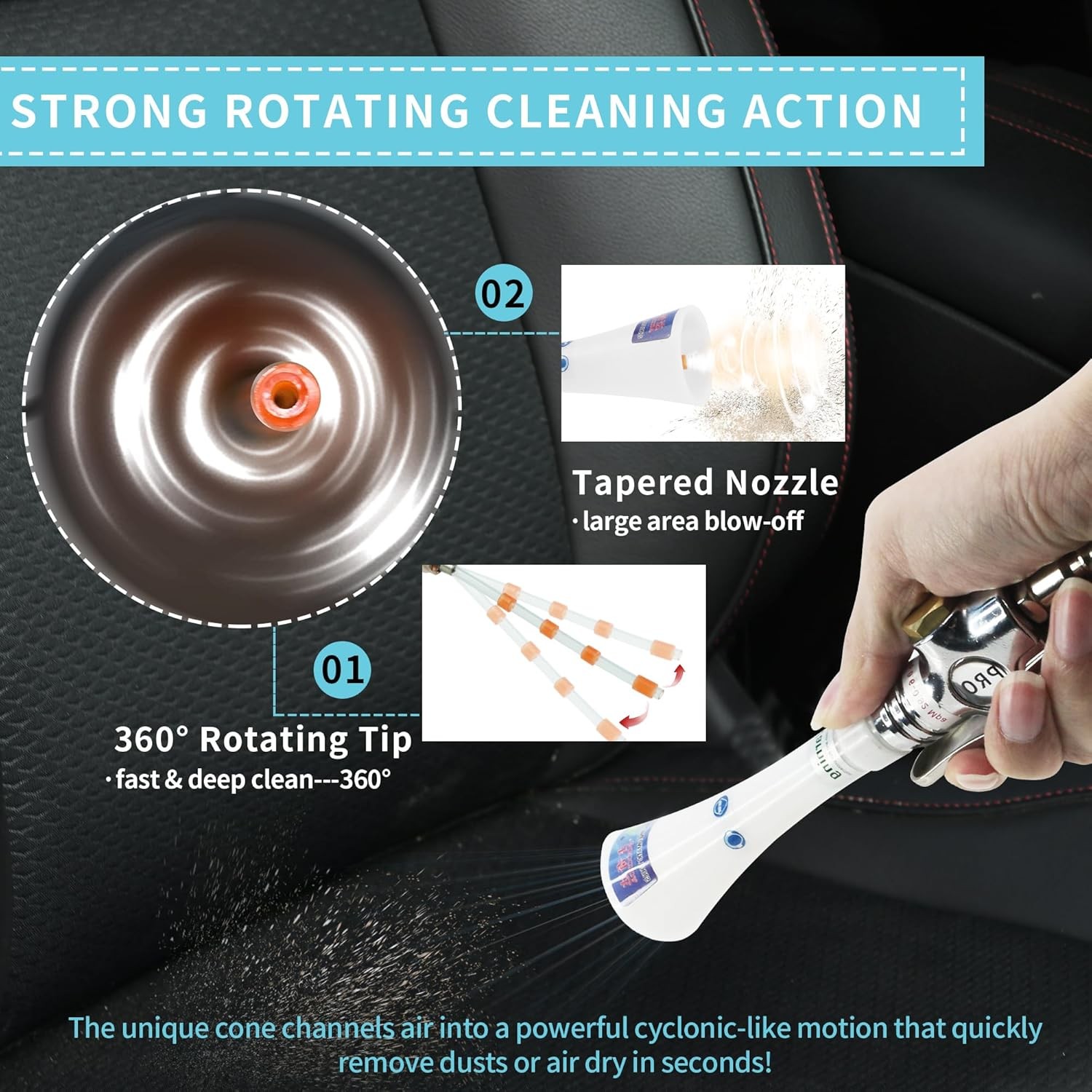 Tornado Mini Car Cleaning Gun High Pressure Vortex Air Dryer Kit 2026 gallery