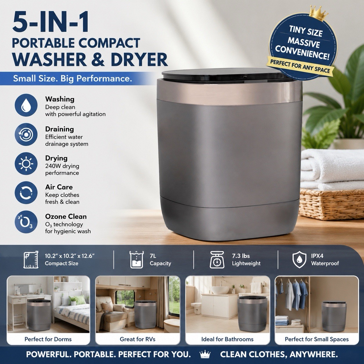 AHERO Fully Automatic Mini Washing Machine gallery