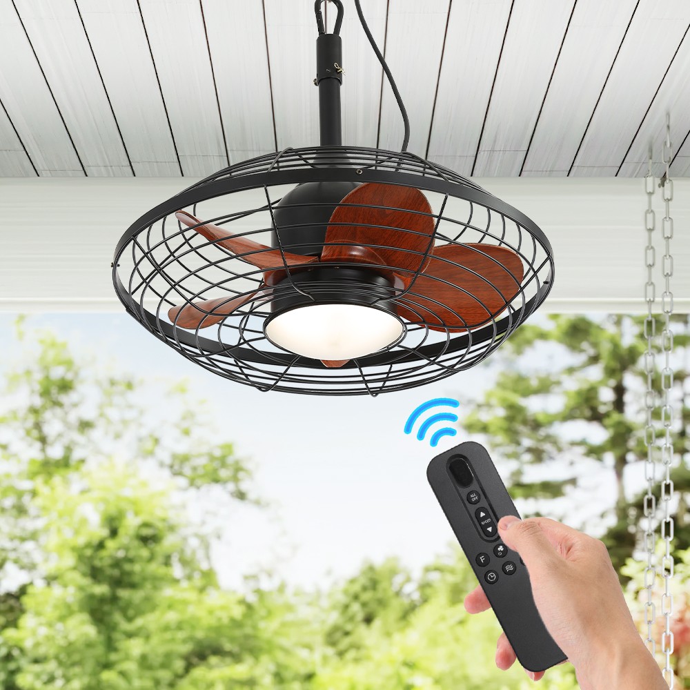 Outdoor Ceiling Fans w/ Light 20'' Wet Rated Gazebo Fan Remote Hanging Fan Patio gallery
