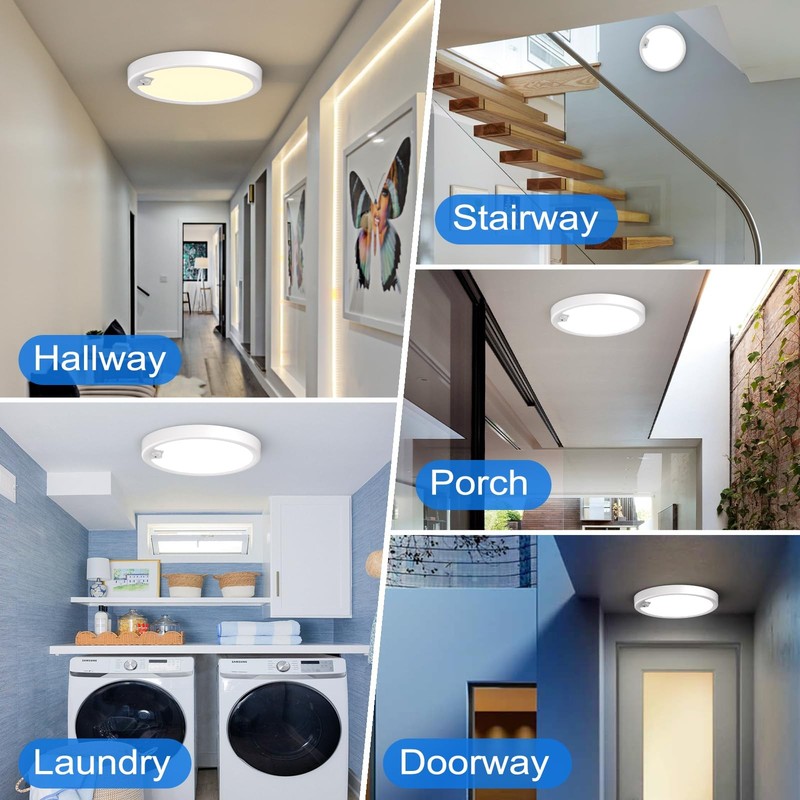 Motion Sensor Ceiling Light Wired LED Flush Mount Ceiling Light 18W/1600LM White gallery