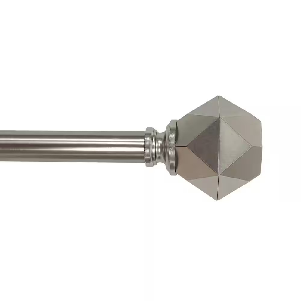 66 In. - 120 In. Telescoping 3/4 In. Single Curtain Rod Kit in Brushed Nickel wi gallery