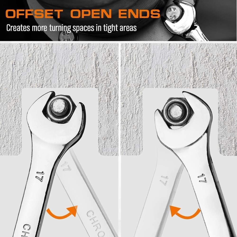 15-Piece Metric Wrench Sets, Premium Combination Wrench Set Metric 8-22mm gallery