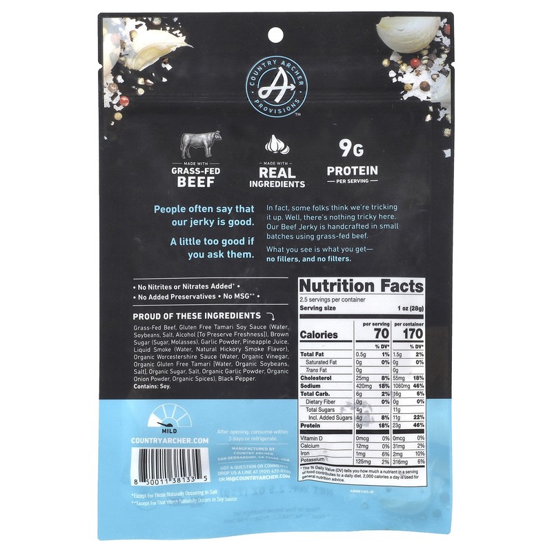 Grass-Fed Beef Jerky, Original, 2.5 oz (71 g) gallery