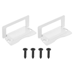 2Pcs Recessed Pull Door Handle Invisible Flush Pull Handle with Screw White