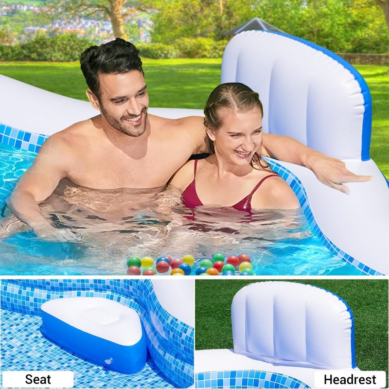 New Extra Large Inflatable Swimming Pool with Seats Pump, 10.1TF X 7.5FT Blow-Up gallery