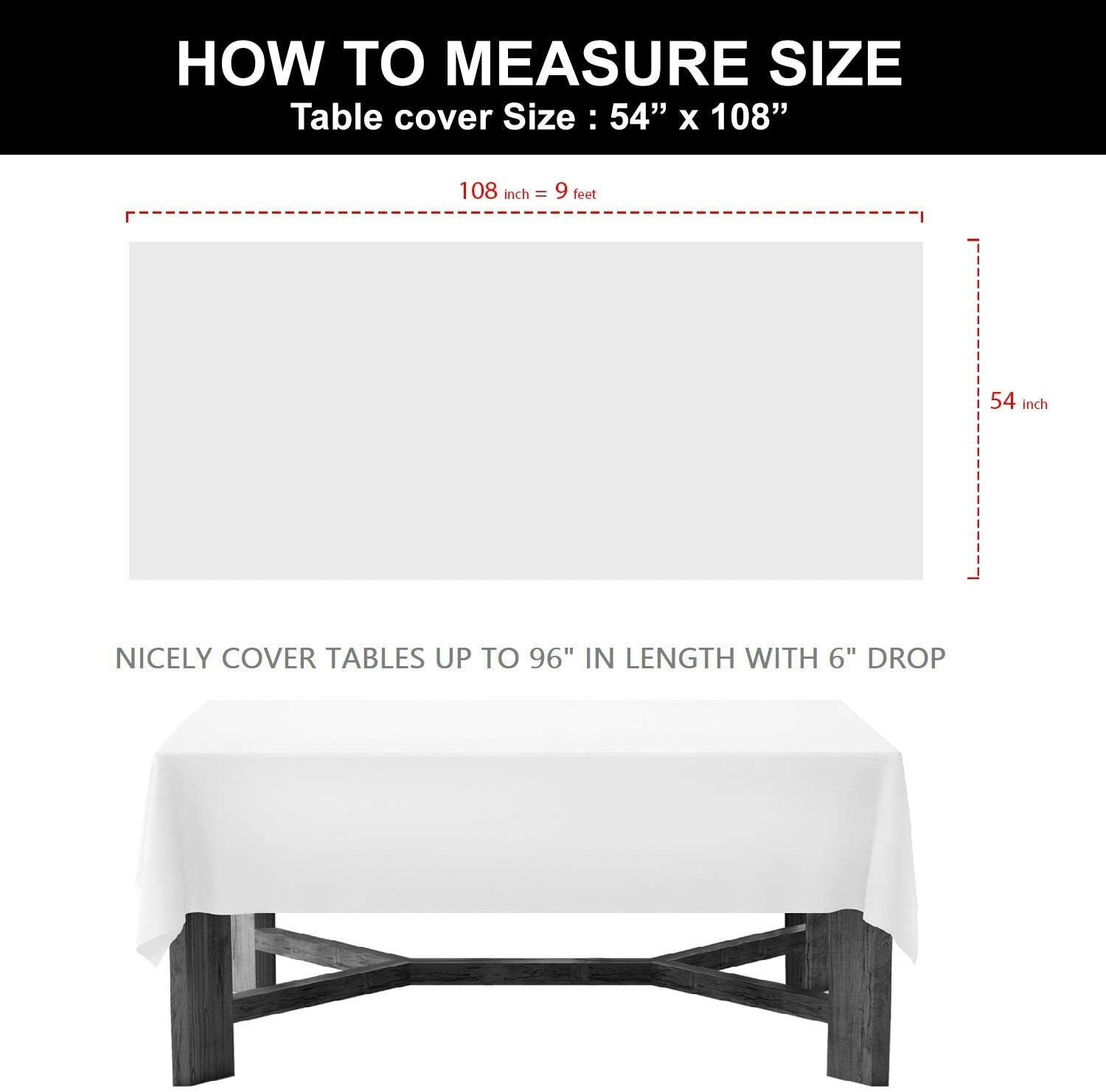 Party Essentials Heavy Duty Rectangle Table Cover - KELLY GREEN - 54 in x 108 in gallery