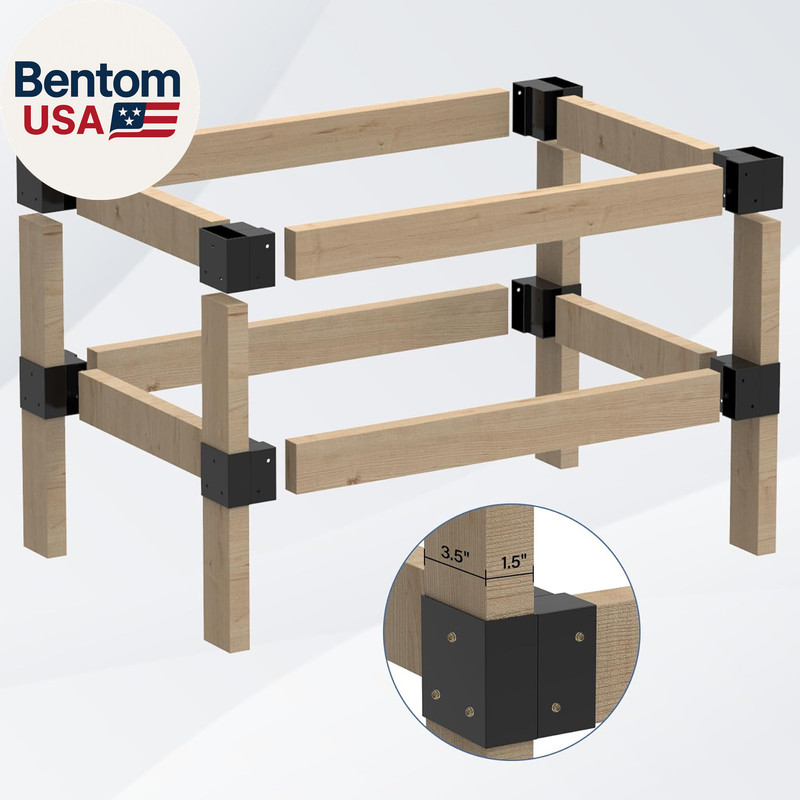 Workbench Bracket Kit 8PCS, Heavy Duty 3-Way Brackets for Garage Workbench Legs gallery