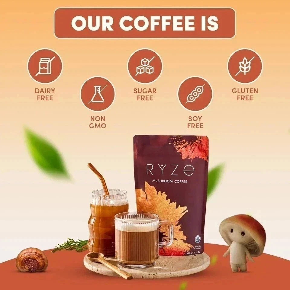 RYSE Mushroom Coffee – 3-Pack – 30 Servings Each – Natural Energy gallery