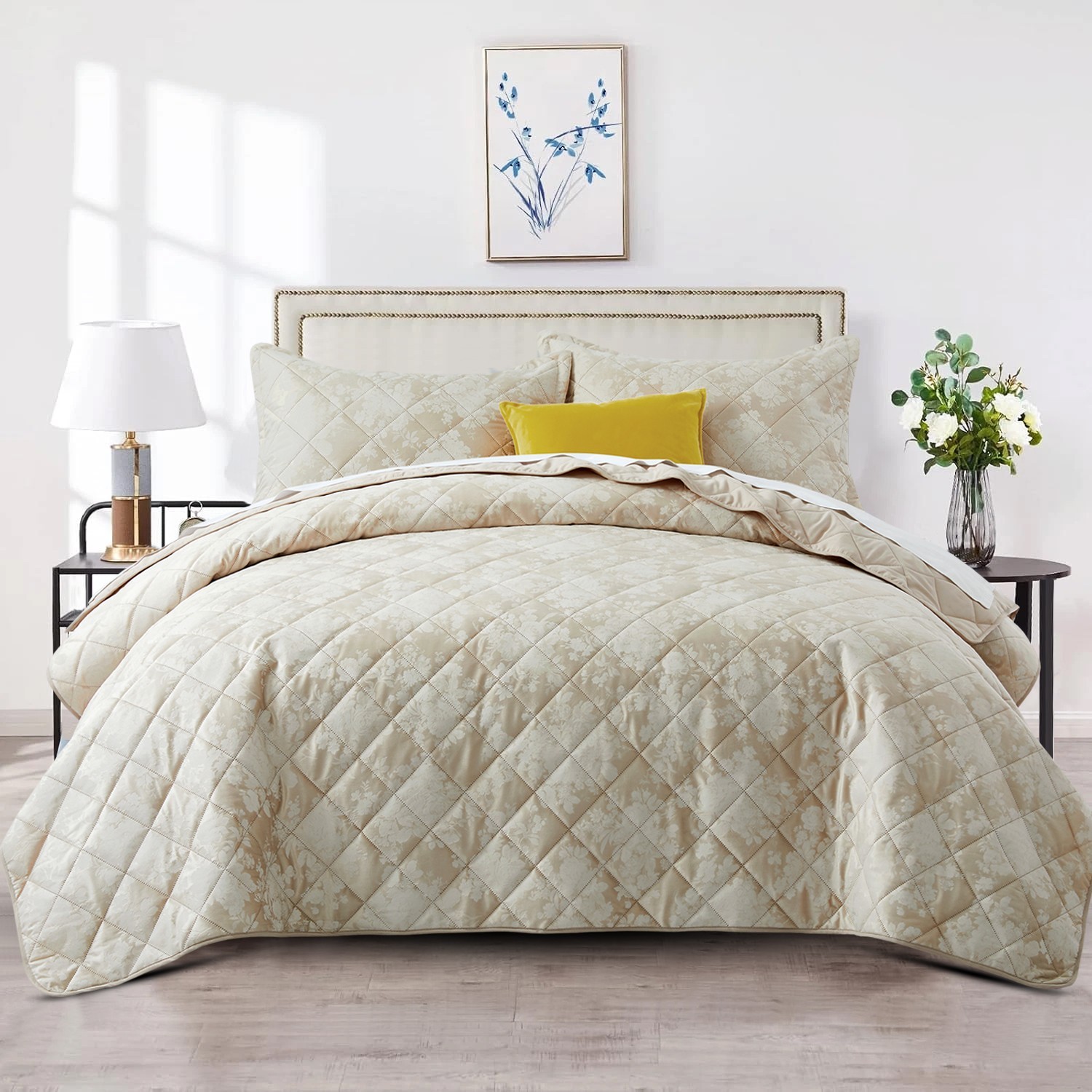 Velvet Summer Bedspread Set Soft Cooling Coverlet with Matching Pillow Shams gallery