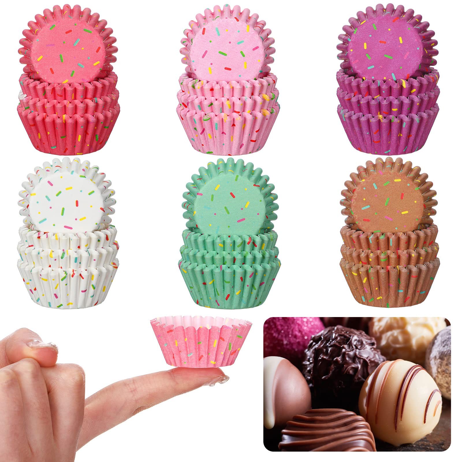600 Count Icing Design Mini Cupcake Liner Baking Cups Paper Small Candy Cups ... gallery