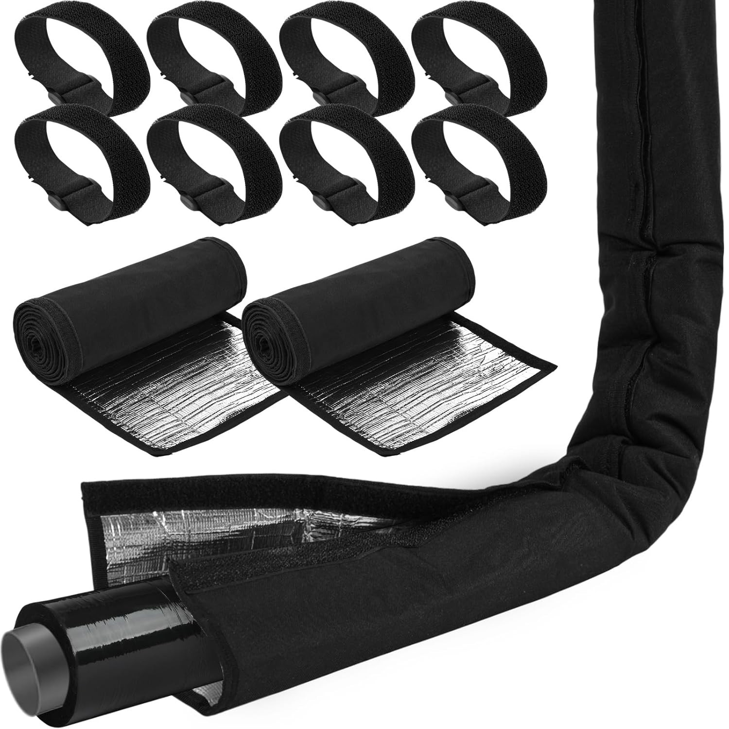 HVAC Copper Pipe Insulation Cover 72x10.2 Inch 600D Oxford Cloth 2 Sets 3 Layers gallery