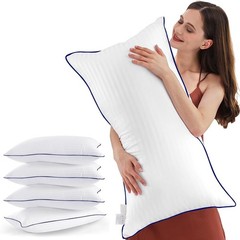 Bed Pillows for Sleeping, King Size Set of 4 (Pack 4), White