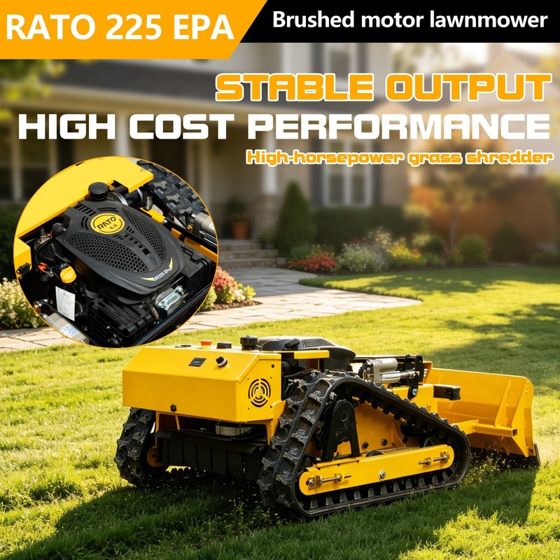 Remote control lawn mower track automatic lifting 45 ° climbing and snow shovel gallery