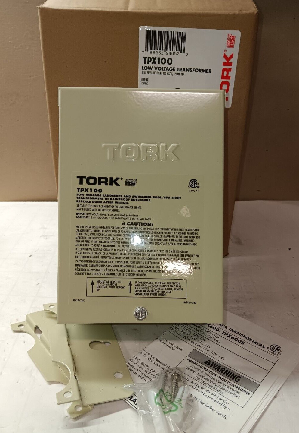 NEW TORK TPX100 LOW VOLTAGE TRANSFORMER 120V INPUT 12 OR 13V OUT 100 LAMP WATTS gallery