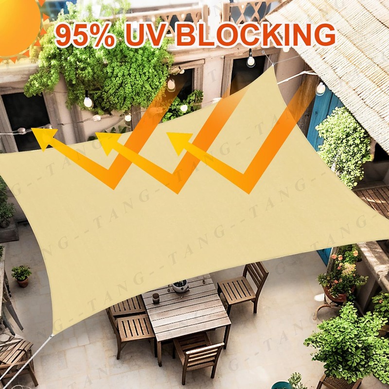 Sun Shade Sails Canopy Rectangle Awning Shelter Cover UV Blcok Yard Deck Outdoor gallery