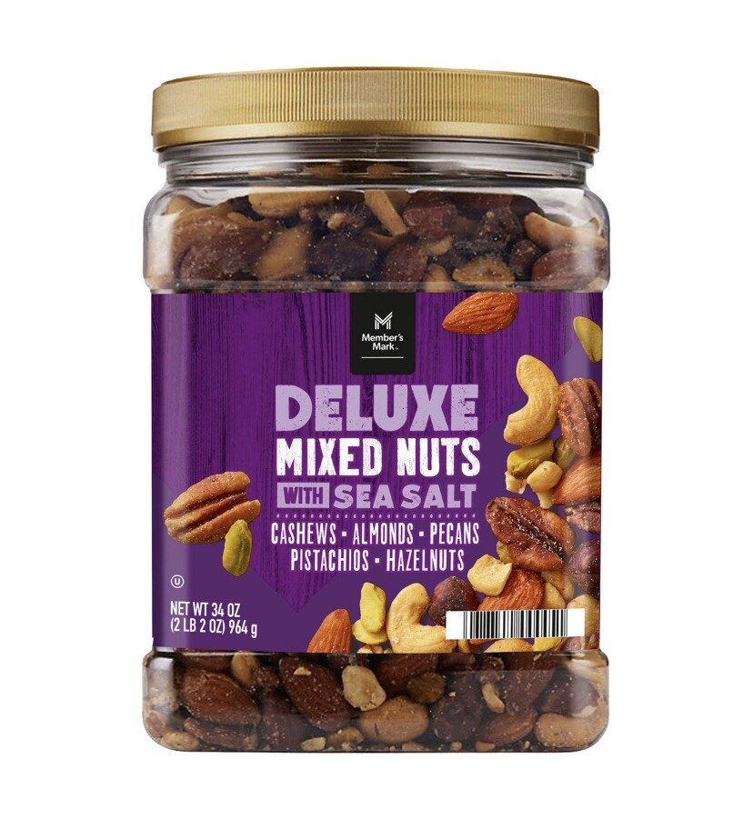 2 Packs Member's Mark Deluxe Mixed Nuts with Sea Salt 34 OZ Each Pack gallery