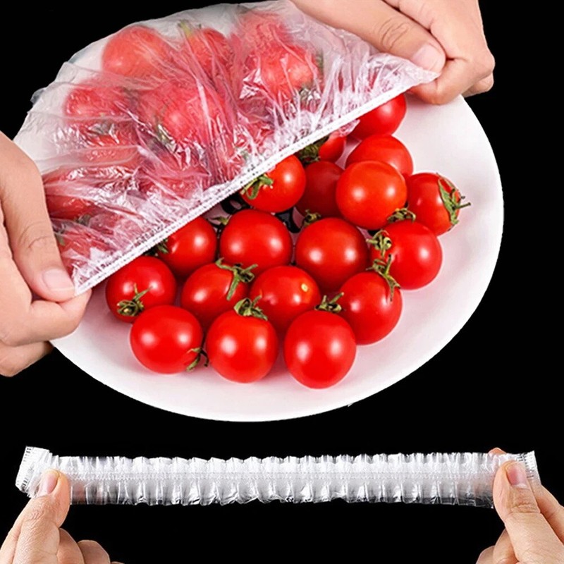100Pcs Transparent Plastic Wrap for Fruits, Bowls, Cups - Ideal for Kitchen Use gallery